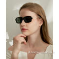 Óculos de sol com design personalizado de moda vintage acrílico feminino em tons retrô